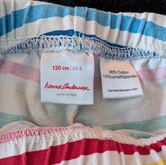 Hanna Andersson Girls Colorful Rainbow Stripe Print Stretch Leggings - Picture 3 of 10